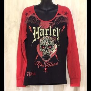 Harley Davidson women’s long sleeves tee Large